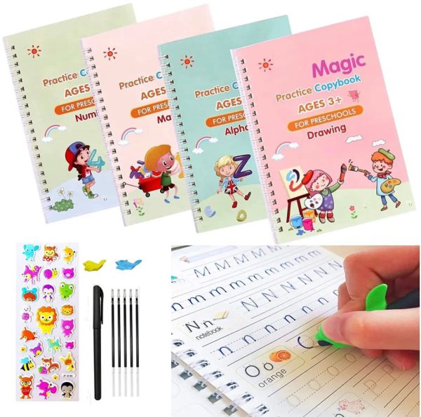 4-Pcs-Set-Magic-Practice-Copybook-Book-For-Kids